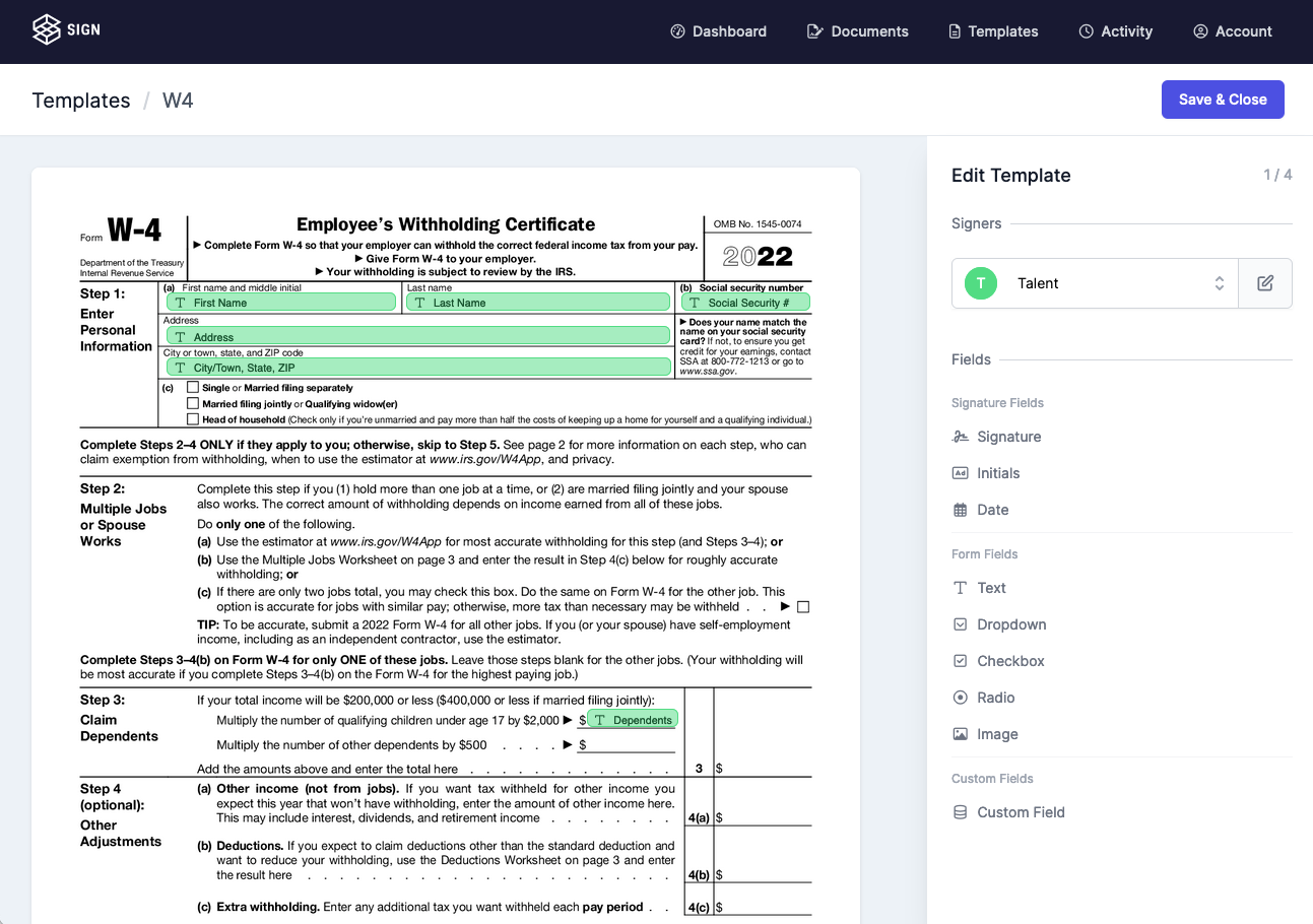 Syngency Sign - Template Editor